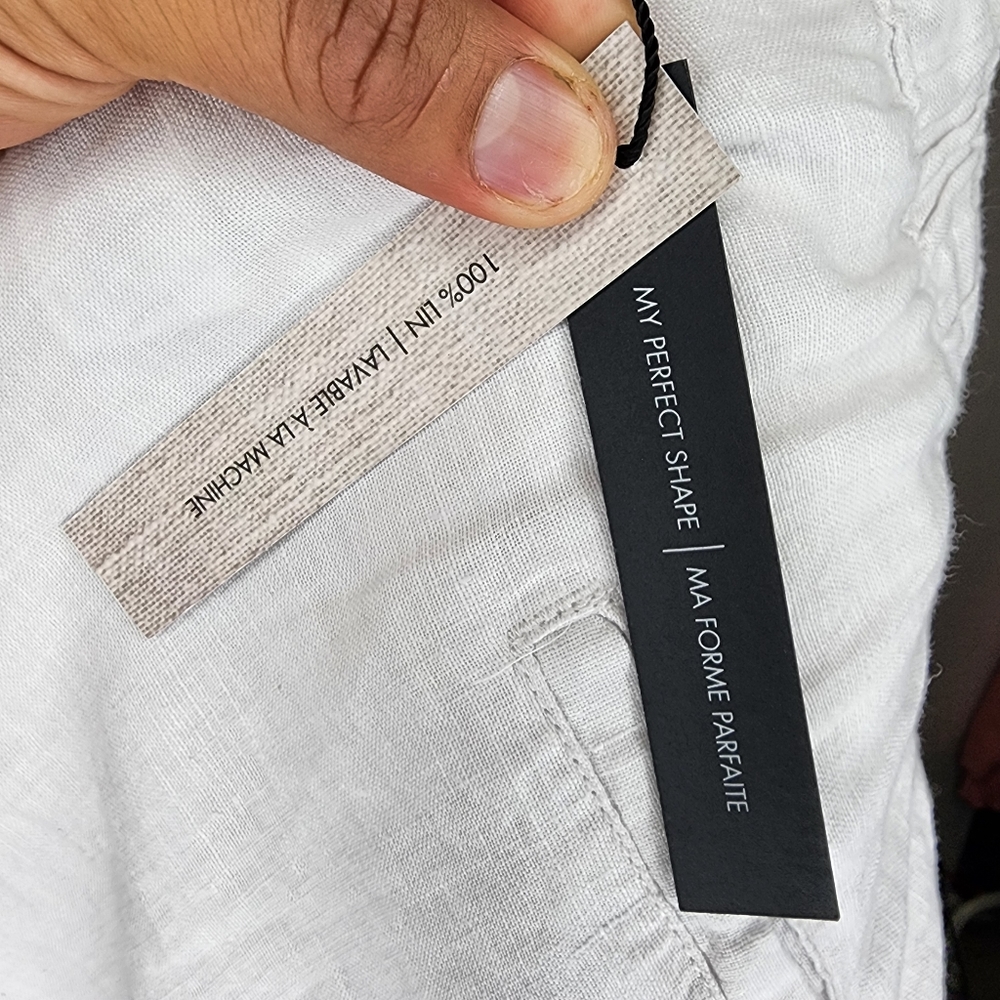 Tahari White 100% Linen Shorts Size 3X - Picture 3 of 5